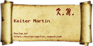 Keiter Martin névjegykártya